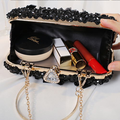 European and American fashion cross-border pure handmade beaded handbags ladies dress dinner bag ladies banquet evening bag