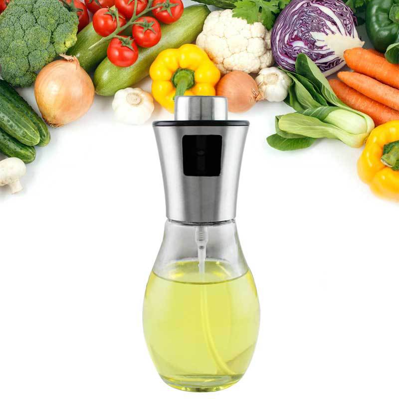 Cocina condimento botella atomización salsa botella barbacoa spray olla de aceite de vidrio del hogar botella de spray de aceite de acero inoxidable olla de aceite traje