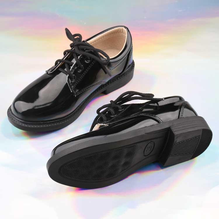 Zapatos para niños negro británico guapo ropa formal coro zapatos de estudiante niños zapatos de cuero de rendimiento medio y grandes niños pasarela mostrar Zapatos de vestir