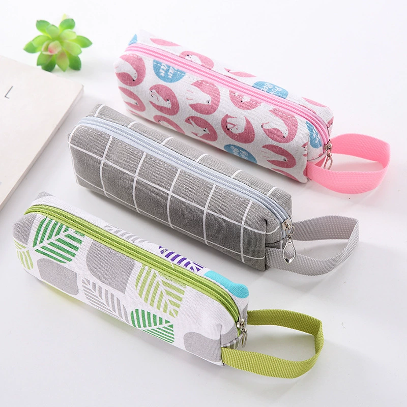 Корейский стиль мультяшный узор Холщовая Сумка для карандашей креативная простая Студенческая сумка для канцелярских принадлежностей сумка для карандашей школьный подарок