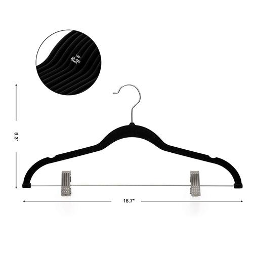 Adult pants rack flocked clothes hanger with clip plastic non-slip clothing store rack clothes drying rack plastic clothes hanger wholesale