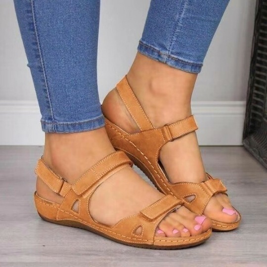 summer breathable comfortable casual sandals flat wedge heel open…