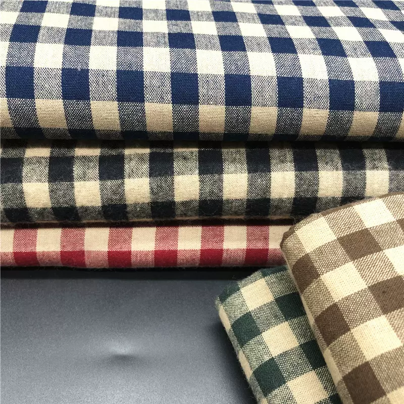 现货供应 全棉色织布 色织格子面料 衬衫服装面料 全棉色织面料