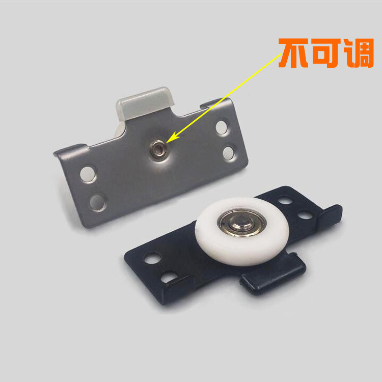 Engrosado gabinete negro puerta corredera rueda plata armario puerta corredera rueda decoración ligero rueda muebles puerta corredera rueda Placa de hierro rueda