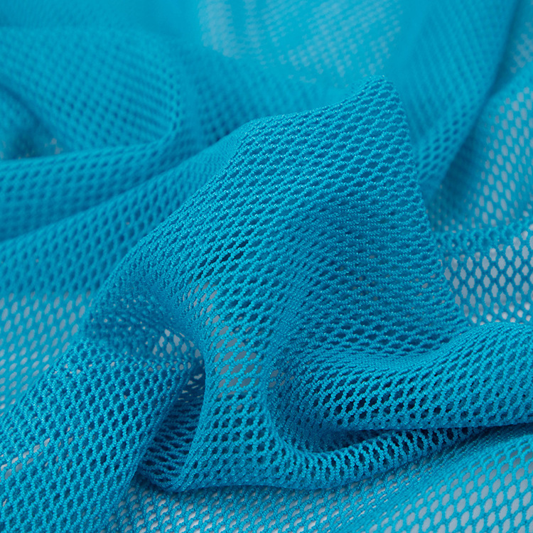 70D涤氨菱形四角网布 经编弹力网眼布 透气运动服网衣罩衫面料