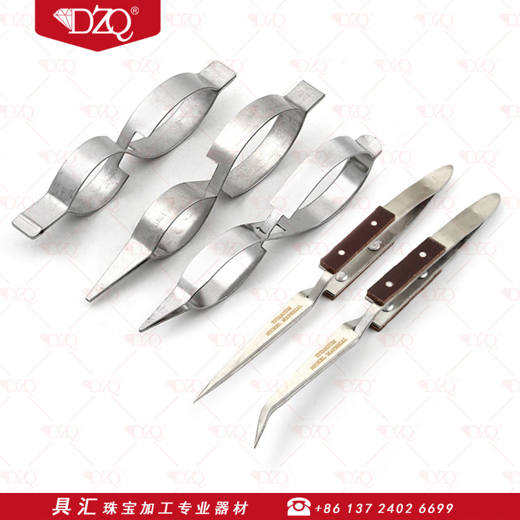 优质不锈钢葫芦夹子8字反弹镊子扣链夹平嘴八字夹尖嘴夹反弹夹子