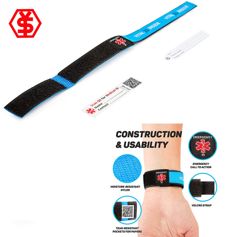 Children and the elderly ID wrist Velcro strap medical alarm bracelet lost allergy information contact bracelet