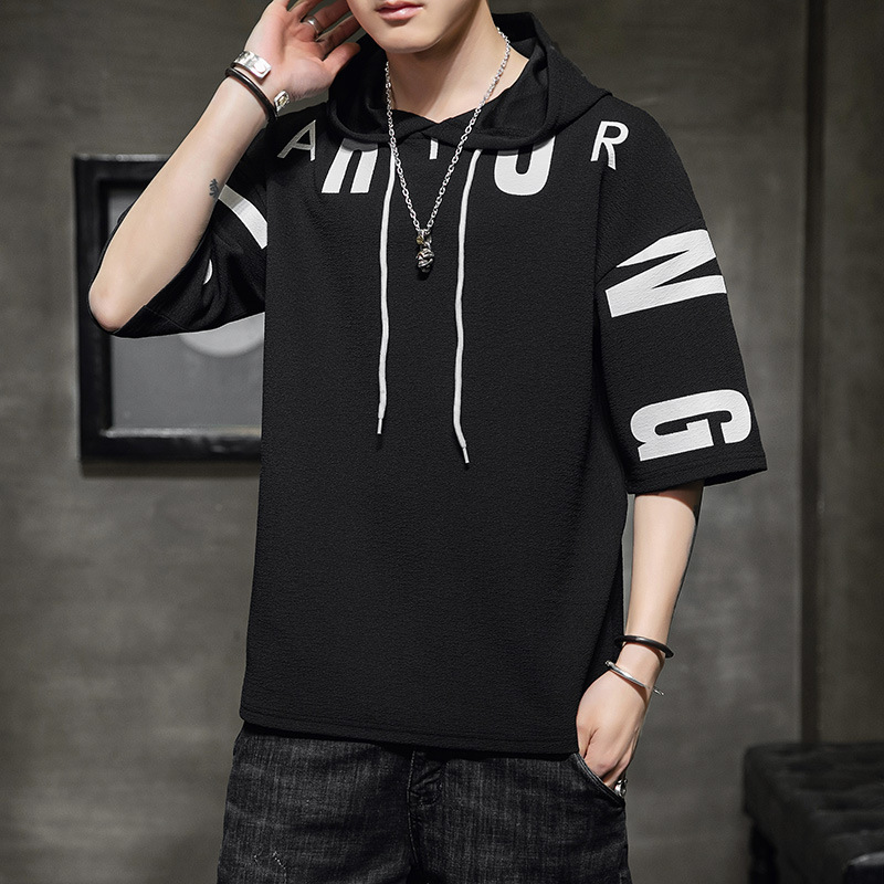 Summer Short-Sleeved T-Shirt for Men 2025 New Trendy Brand Round Neck Hooded Loose Casual Half-Sleeved T-Shirt for Men Amazon Summer Short-Sleeved T-Shirt for Men 2025 New Trendy Brand Round Neck Hooded Loose Casual Half-Sleeved T-Shirt for Men Amazon