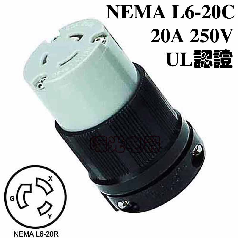 WJ-9321B NEMA连接器 L6-20C 户外延长线插座美规20A 250V明装