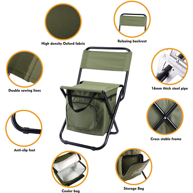 Nueva Silla de playa portátil plegable silla multifuncional portátil al aire libre pesca taburete fábrica por mayor