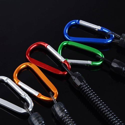 Fishing rod lost rope automatic telescopic wire ring rubber band rod protection rope extra long fishing supplies hanging key rope buckle
