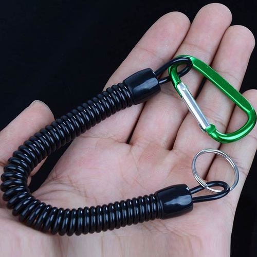 Fishing rod lost rope automatic telescopic wire ring rubber band rod protection rope extra long fishing supplies hanging key rope buckle