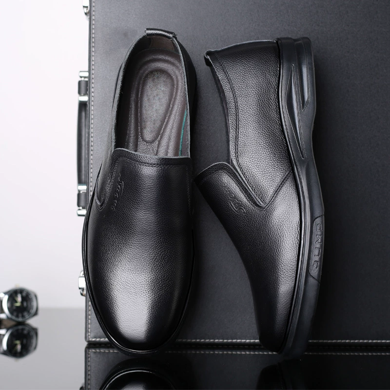 Новая круглая мужская повседневная обувь из натуральной кожи на голове