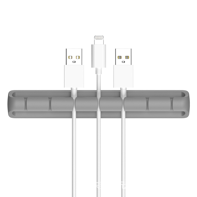 Enrollador de silicona cable de alimentación de escritorio Cable de almacenamiento de alambre clip de cable de datos organizador de cable Tarjeta de cable de soporte autoadhesivo