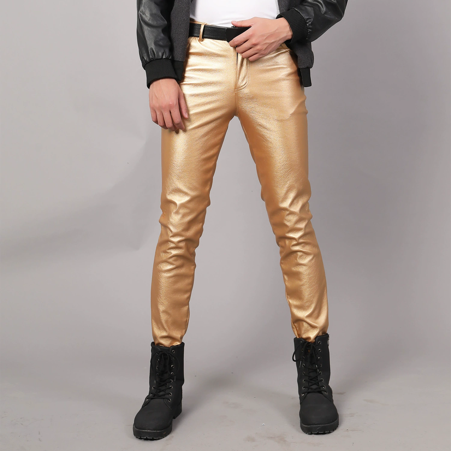 эластичные модные белые штаны, slim fit, интернет-знаменитость