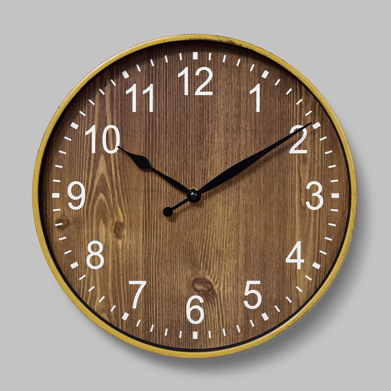 Plástico mudo Reloj de pared de moda creativa sala de estar tridimensional digital retro Reloj de pared al por mayor 12-pulgadas 30CM