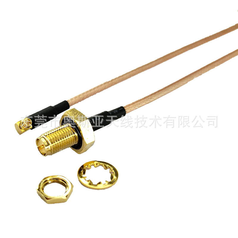RP-SMA-K转MMCX90度弯头防IP水SMA直头4G转接延长线WIFI馈线LTE