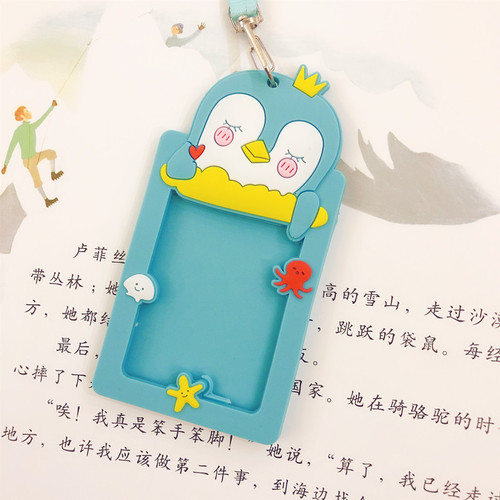Creative three-dimensional bus card holder, soft rubber student halter card holder, cute cartoon bank card holder, LOGO can be added