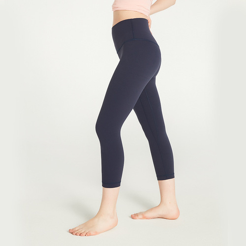  Yoga Pants Women's Spring and Summer Outerwear High-waisted Hip-Lifting Seamless Nude Pants Cropped Pants Sports Tight Fitness Pants