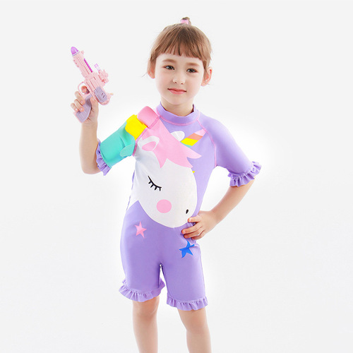 Girls one-piece Korean version 2-8 years old baby swimsuit ruffled blister children's wetsuit children's swimsuit