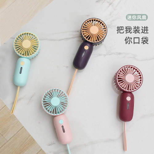 MHT697 mini USB handheld rechargeable small fan, portable pocket fan, 3 speeds and strong wind