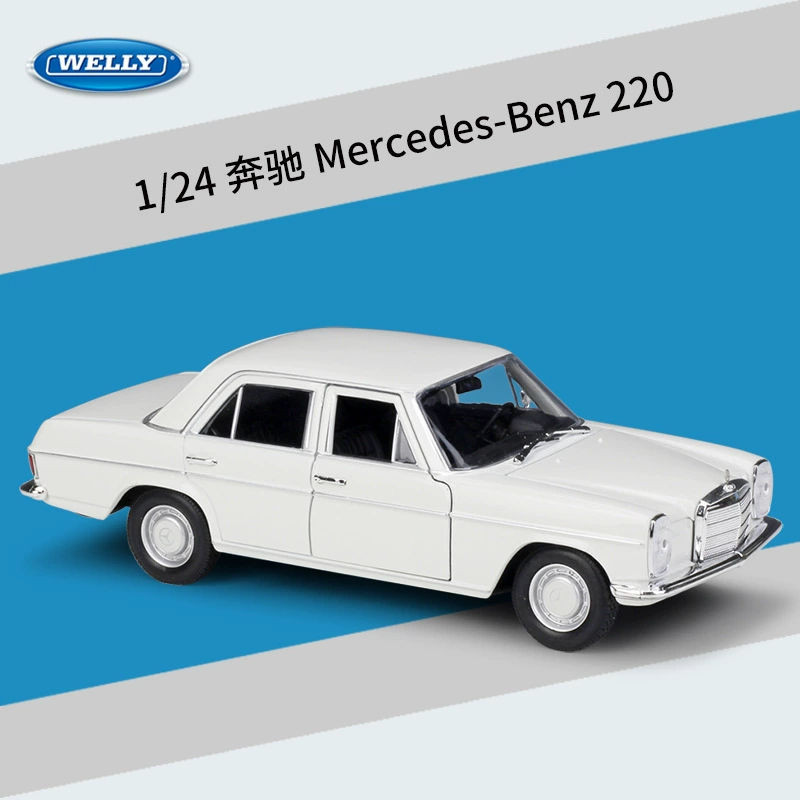 Модель автомобиля Mercedes-Benz S-Class в масштабе 1:24 от WELLY Willie, металлический кузов, чёрный/белый/серебристый