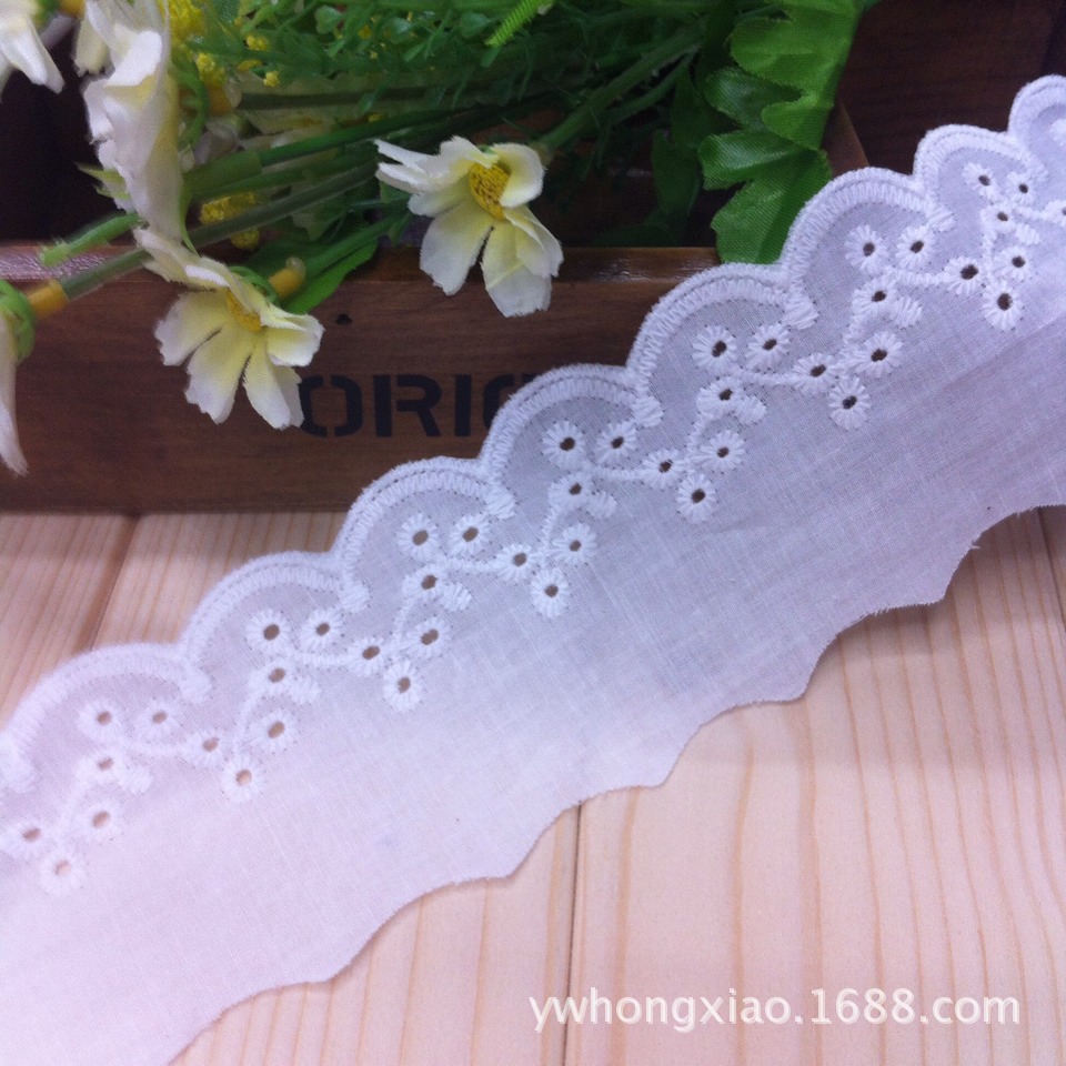 厂家直销爆款全棉布刺绣花边童装辅料花边宽约6cm量大价更优