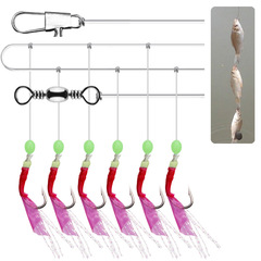 Weihé Ishin imitation shrimp skin eel hook with 6 hooks, night light fish skin lure fishing gear accessories