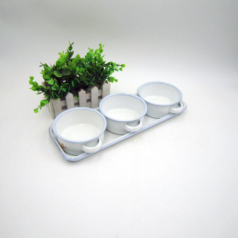 Elegant Enamel Popular Tray Set Small Bowl Set with Customizable Logo Cute Kidsren's Bowl