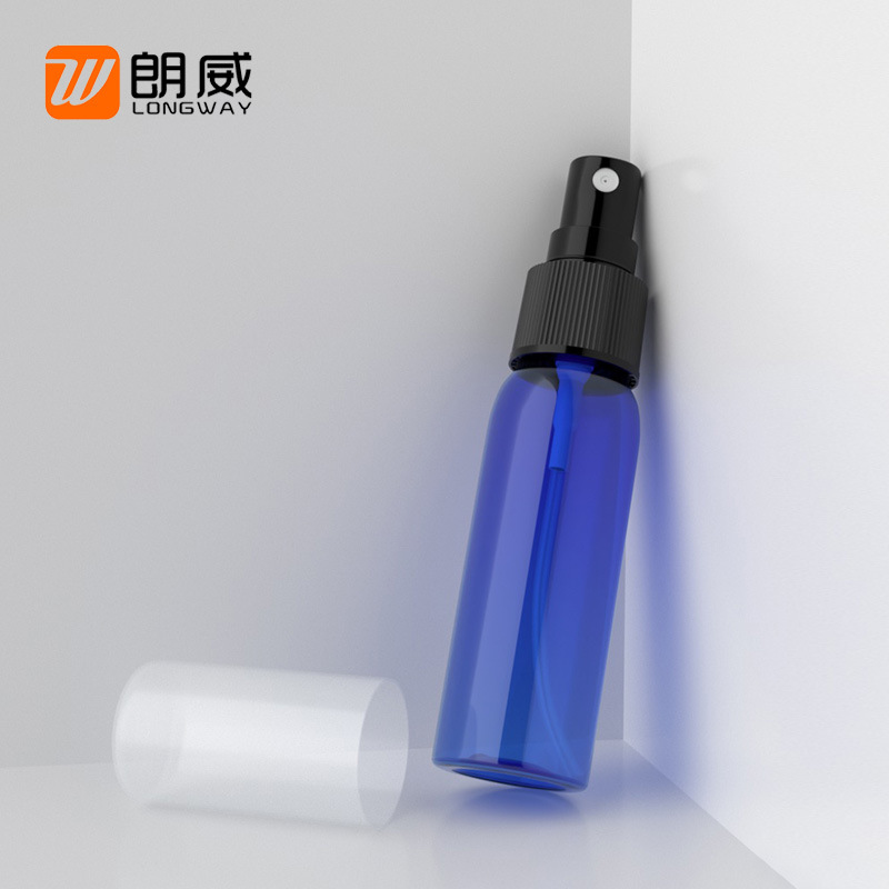 Langwei 30ml hombro redondo cubierta completa botella de spray botella de tóner de plástico perfume de rocío puro botella de spray pequeña botella de spray para mascotas