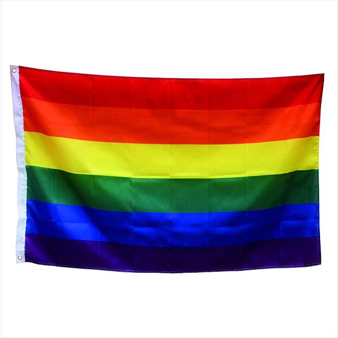 6色彩虹旗 90*150cm 3*5ft 同性恋 同志Rainbow Flag