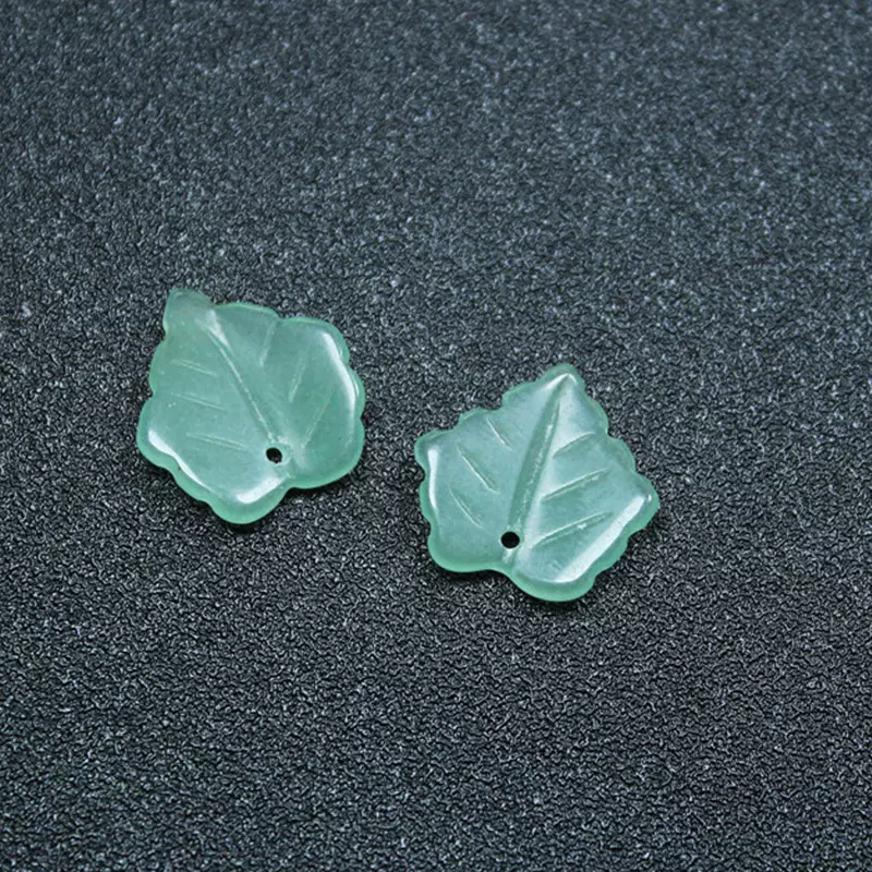 厂家批发东陵玉金丝玉 南瓜小树叶 玉石DIY发簪制作项链吊坠配饰