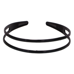 黑色噴漆發箍 兩條筋亮黑髮箍 2.5公分鏤空頭箍頭飾 義烏髮飾直銷