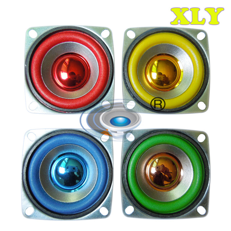 Beautiful 52mm square round multi-color blue, yellow, red, green speaker, 2-inch multimedia speaker
