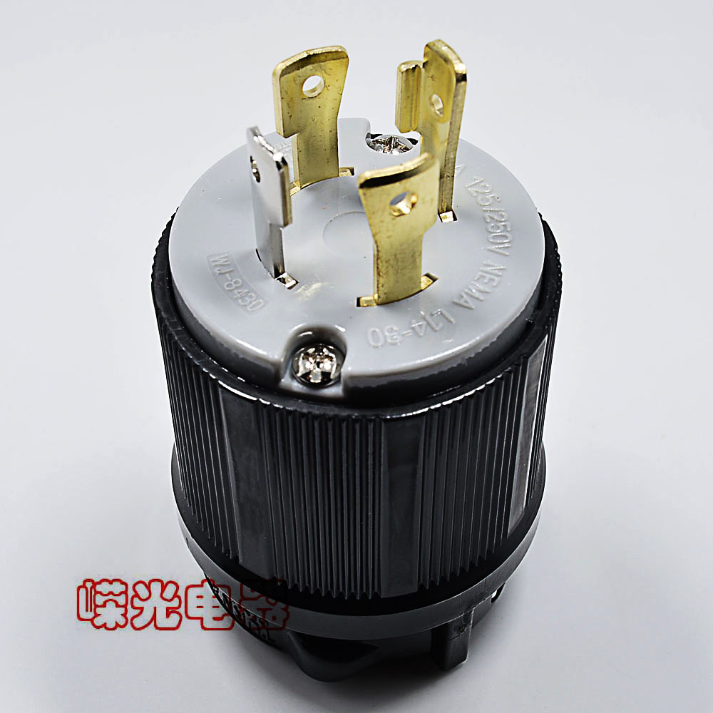 WJ-8430 台湾制冰系统NEMA L14-30P大功率美国插头 UL 30A