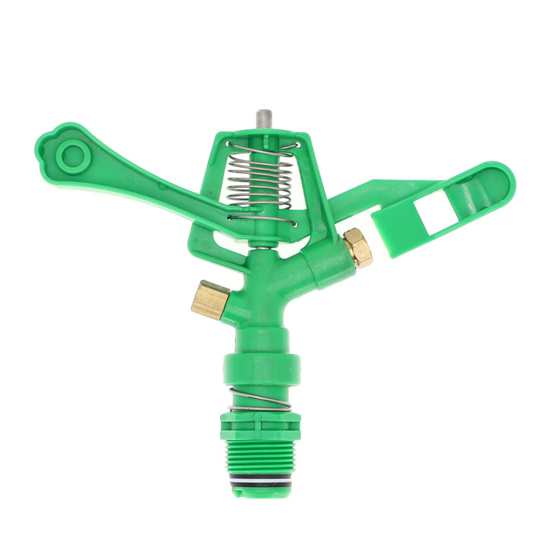 Rociador de plástico rociador de doble pulverización de riego de césped 6 puntos rociador de jardinería verde 360 grados rociador libre de impuestos