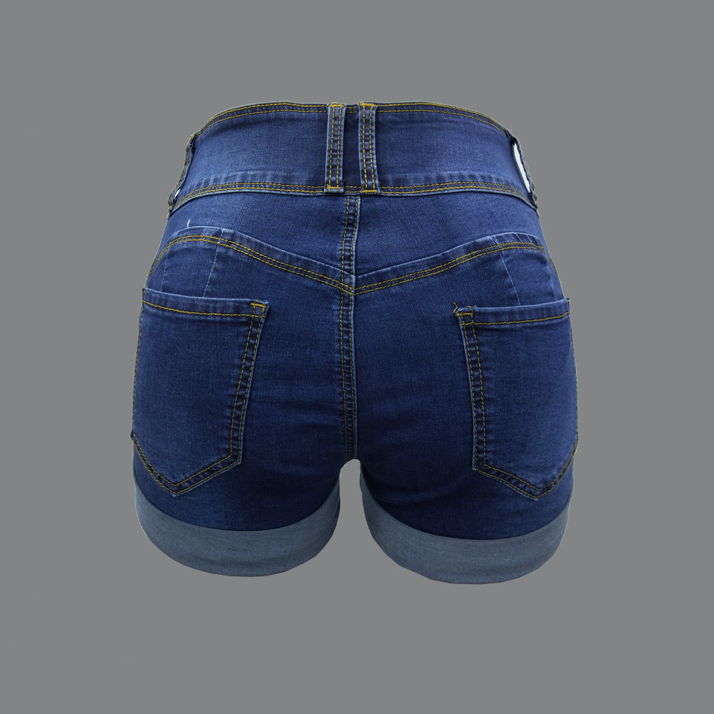 Women's Distressed High Waist Denim Shorts – Vintage Ripped Cuffed Hot Pants With Stretch Comfort_voghion.com