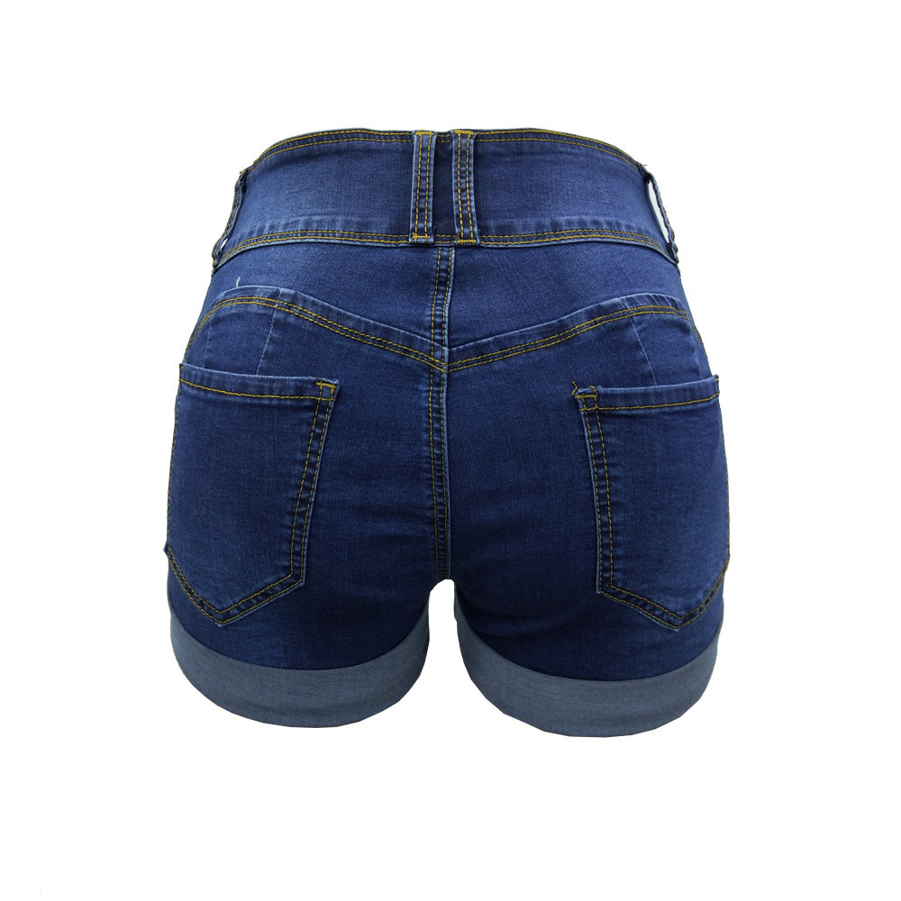 Women's Distressed High Waist Denim Shorts – Vintage Ripped Cuffed Hot Pants With Stretch Comfort_voghion.com