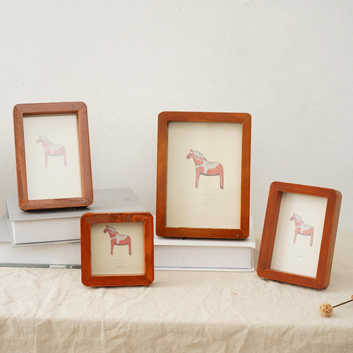 Creative Wooden Personalized Iron Picture Frame Table Wooden Photo Stand Simple Modern Decor 3 inches 5 inches 6 inches 7 inches