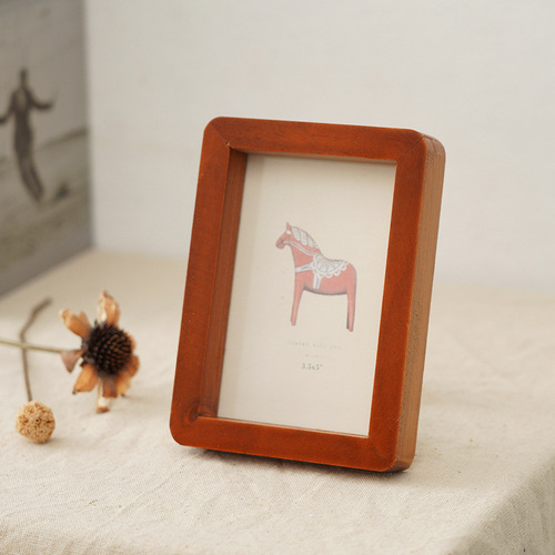 Creative Wooden Personalized Iron Picture Frame Table Wooden Photo Stand Simple Modern Decor 3 inches 5 inches 6 inches 7 inches