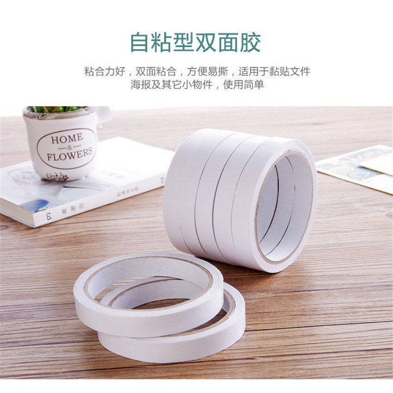 Al por mayor de alto adhesivo fácil de rasgar cinta de doble cara hecha a mano embalaje de regalo autoadhesiva cinta de doble cara cinta de oficina blanca de doble cara