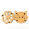 Moriyu source manufacturer direct selling wooden thermal insulation cushion square animal cartoon cushion Creative cute coasters wholesale