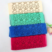 干发巾批发400克磨绒加厚卡通印花毛巾 35*75 柔软吸水小兔头毛巾