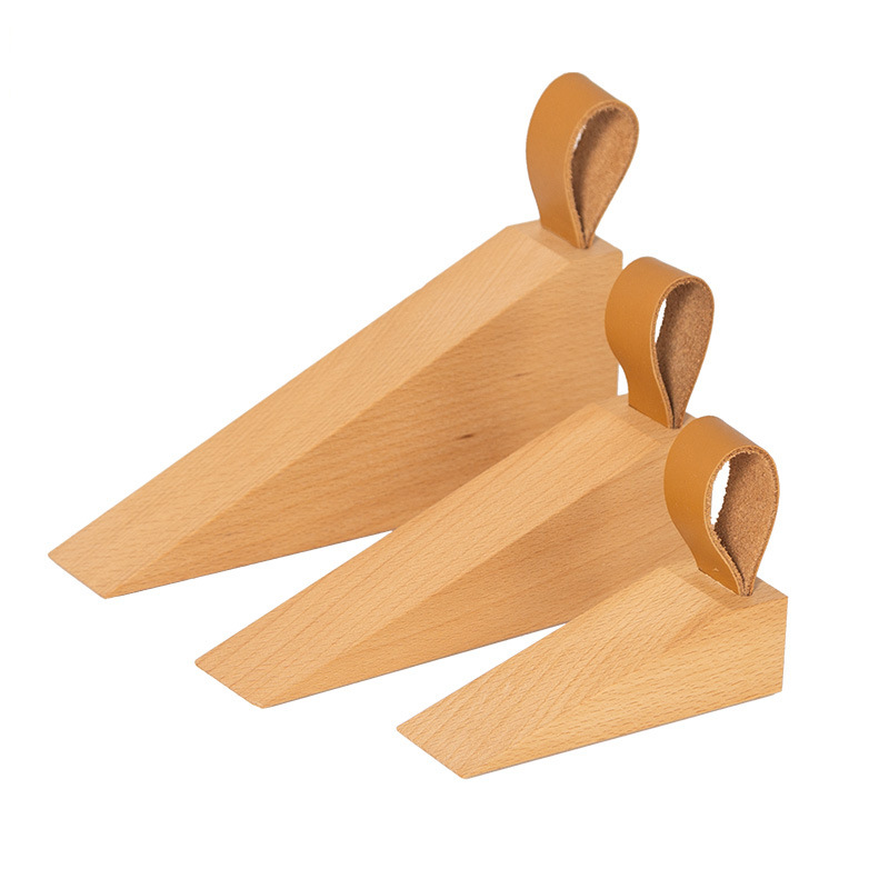 Tapón de puerta de madera maciza nórdica que aumenta el tapón de puerta superior móvil de dormitorio creativo tapón de puerta Anticolisión de madera image 7