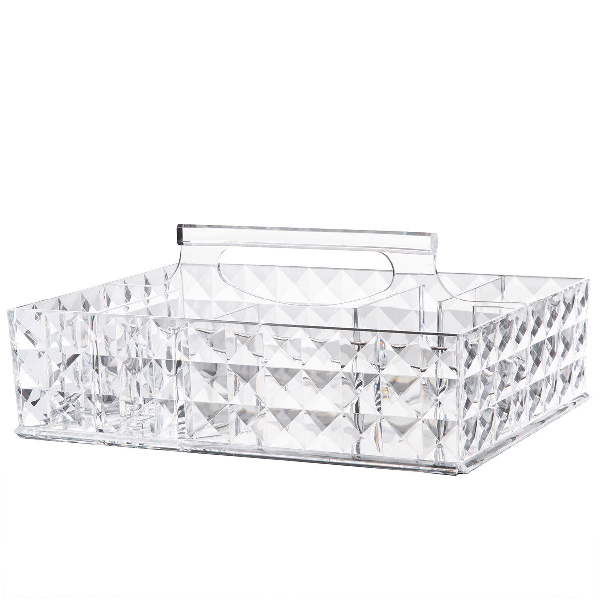 Patrón de diamante creativo hogar almacenamiento baño transparente acrílico lápiz labial maquillaje cuidado la piel productos escritorio acabado Y-1029