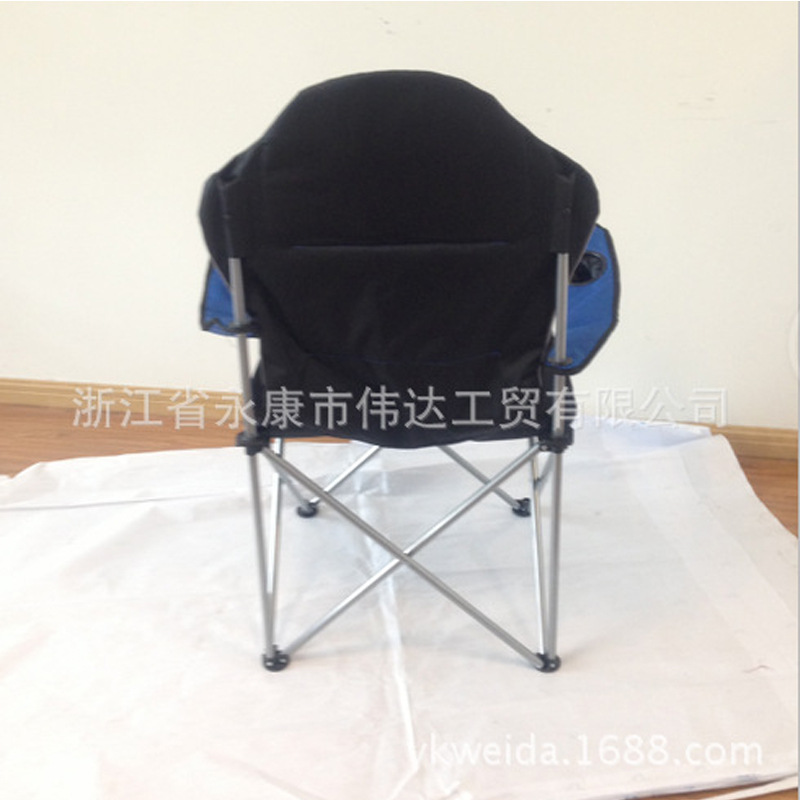 Suministro directo de fábrica engrosada silla plegable con reposabrazos de algodón europeo y americano caliente Silla de playa al aire libre Oficina reclinable de metal