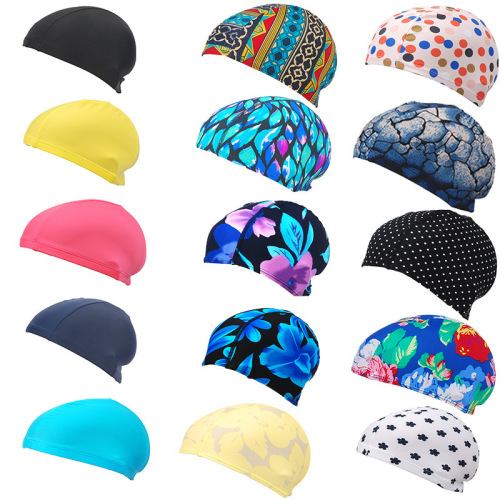 Adult swimming cap nylon fabric soft and comfortable swimming cap unisex solid color swimming cap cloth swimming cap individually packaged