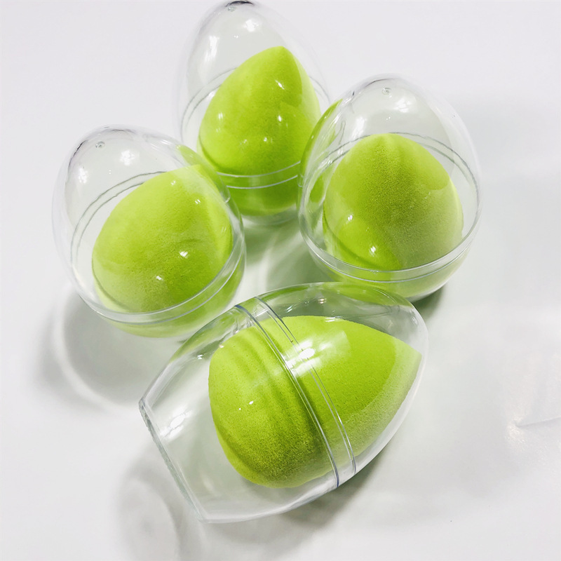 Belleza al por mayor huevo mojado y seco color huevo cáscara de huevo caja de almacenamiento portátil esponja puff herramientas de maquillaje