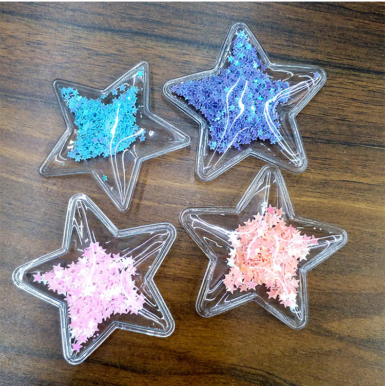 热销pvc爱心亮片服装吊牌 羽绒服充气标泡通用气泡球做ding制logo