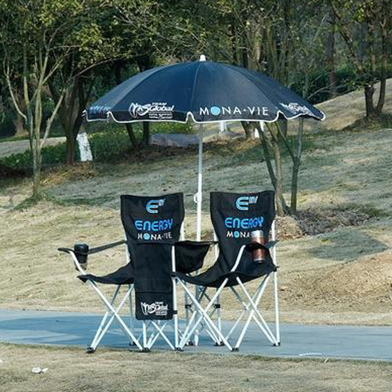 Plegable doble Silla de camping ocio apoyabrazos respaldo perezoso Silla de playa con paraguas protección solar Silla de playa